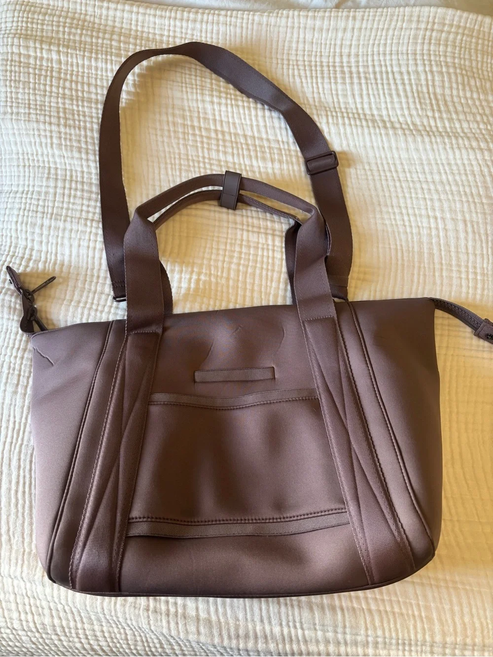 Dagne Dover in Dune Landon carryall and Indi diaper bag Set